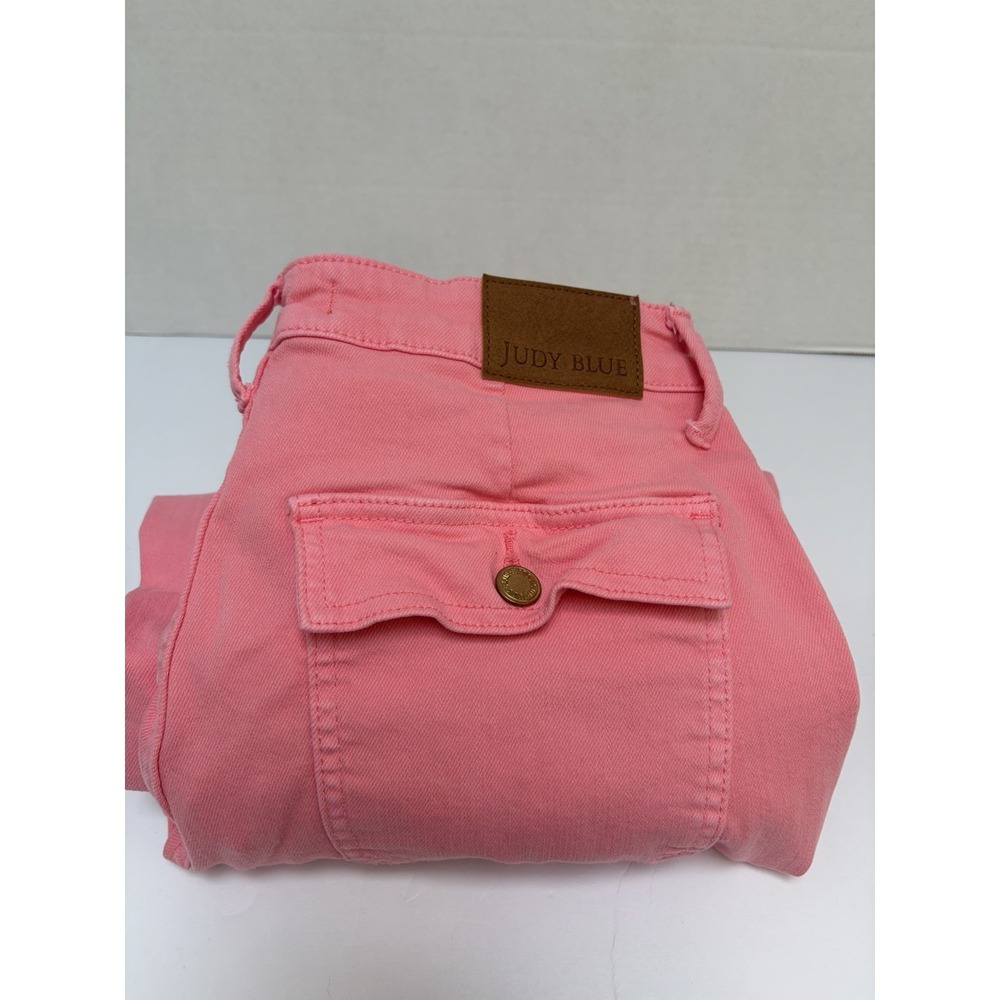 Judy Blue Hi-Rise Pink Garment Dyed Cargo Jeans w/ Pockets 11/30 Style #88837